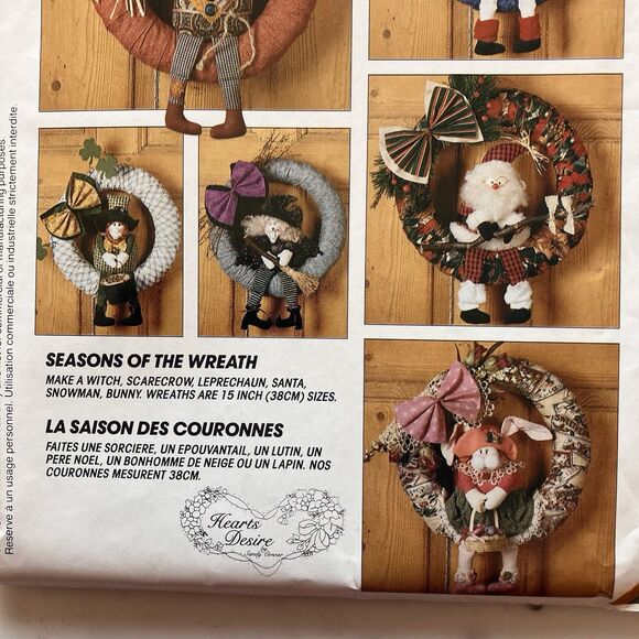 McCall’s Craft Pattern P487 Seasons Of The Wreath Uncut 15" Wreath - Picture 4 of 6